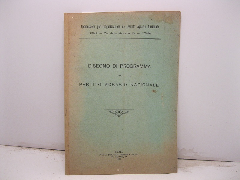 Disegno di programma del partito agrario nazionale